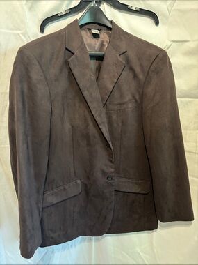 Men's Brown Suede-Style Sport Coat - Tailored Two-Button Blazer